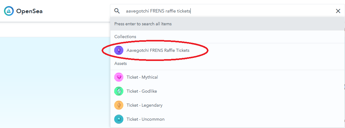 aavegotchi FRENS raffle tickets